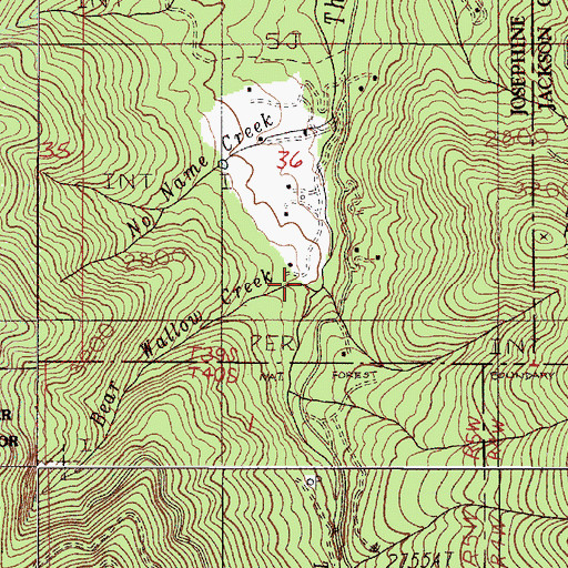 Topographic Map of Bear Wallow Creek, OR