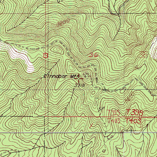 Topographic Map of Cinnabar Mountain, OR