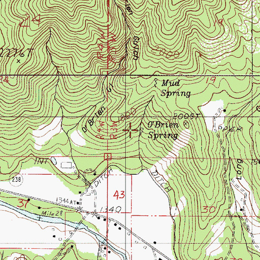 Topographic Map of O'Brien Spring, OR