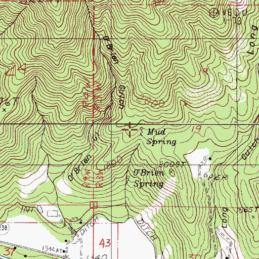 Topographic Map of Mud Spring, OR