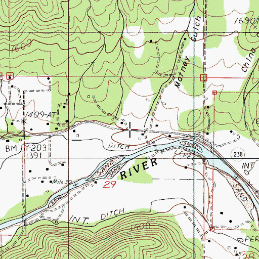Topographic Map of Matney Gulch, OR