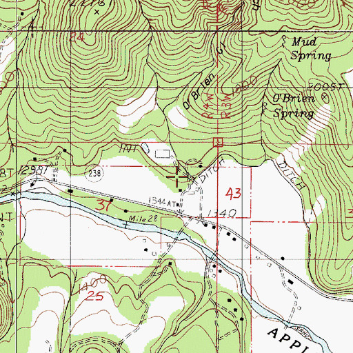 Topographic Map of O'Brien Gulch, OR