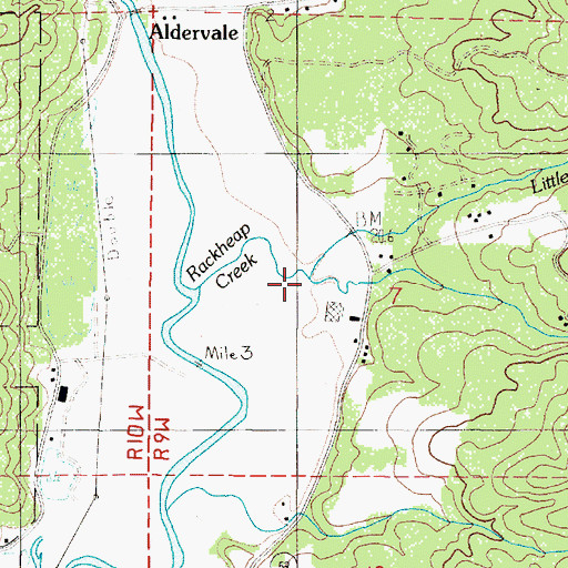 Topographic Map of Little Rackheap Creek, OR
