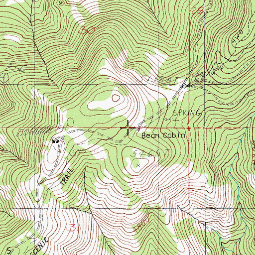 Topographic Map of Bean Cabin, OR