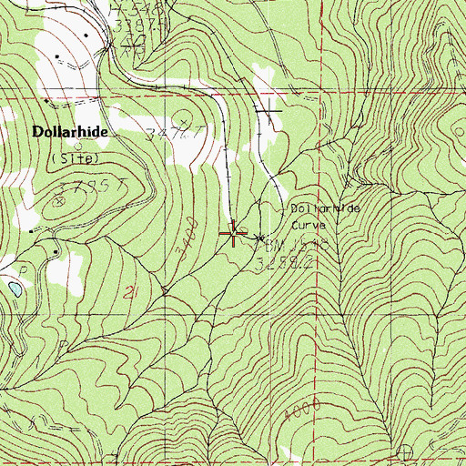 Topographic Map of Dollarhide Curve, OR