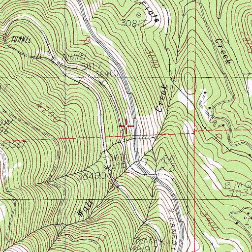 Topographic Map of Wall Creek (historical), OR
