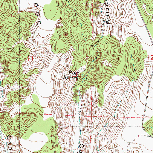 Topographic Map of Pine Spring, OR