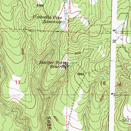 Topographic Map of Juniper Spring Reservoir, OR
