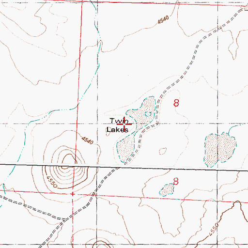 Topographic Map of Twin Lakes, OR