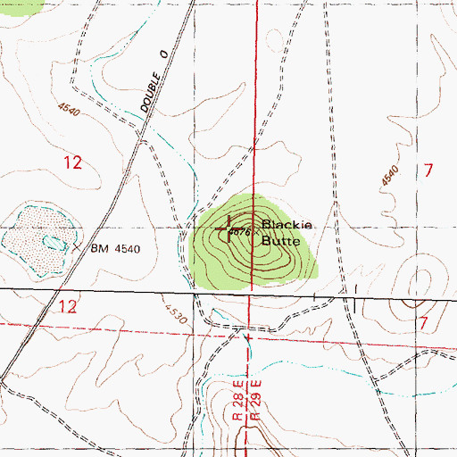 Topographic Map of Blackie Butte, OR