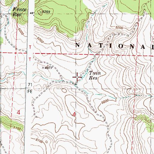 Topographic Map of Twin Reservoirs, OR