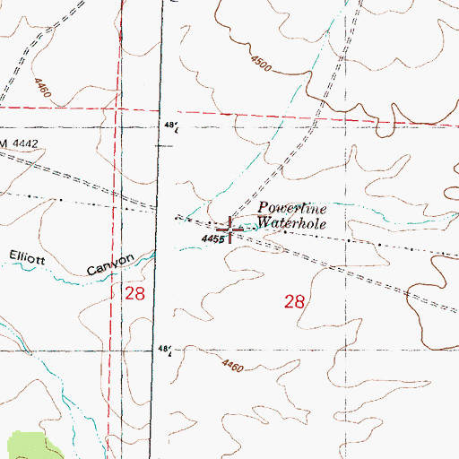 Topographic Map of Powerline Reservoir, OR