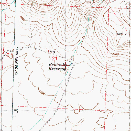 Topographic Map of Bentonite Reservoir, OR