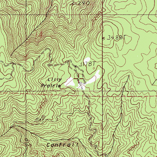 Topographic Map of Lilly Prairie, OR