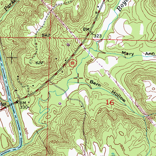 Topographic Map of Barr Hollow, AL