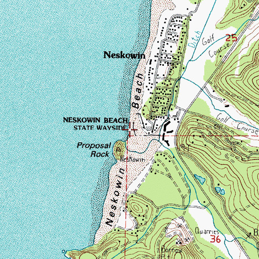 Topographic Map of Neskowin Beach State Recreation Site, OR