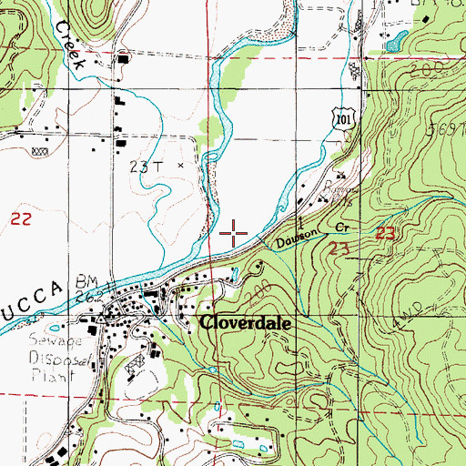 Topographic Map of Dawson Creek, OR