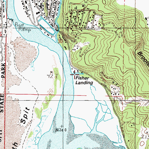 Topographic Map of Fisher Landing, OR