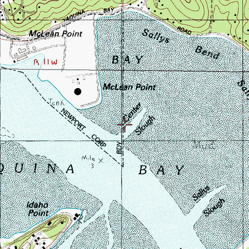 Topographic Map of Center Slough, OR