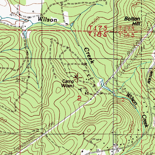 Topographic Map of Camp Wilani, OR