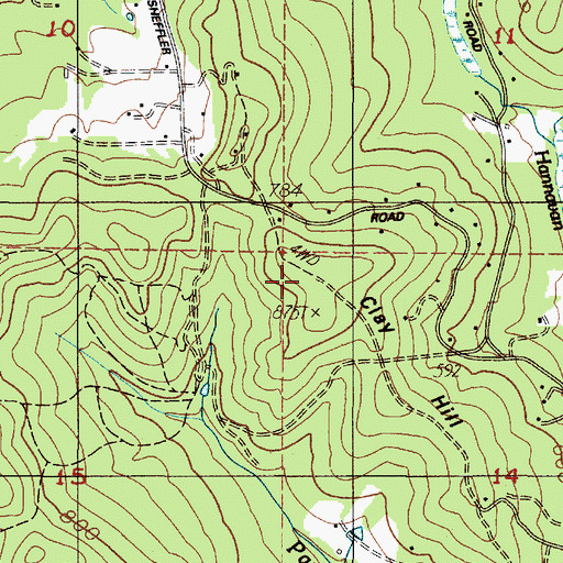 Topographic Map of Clay Hill, OR