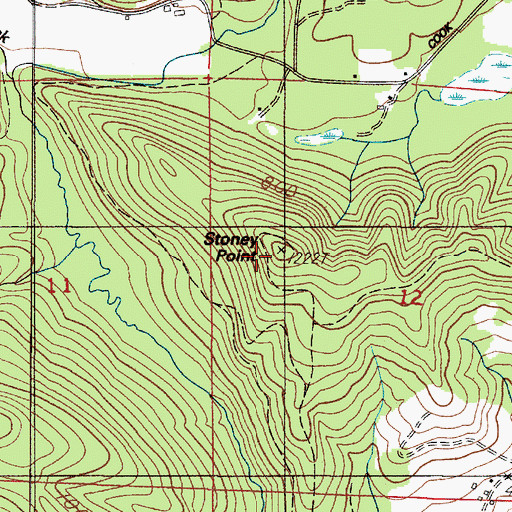 Topographic Map of Stoney Point, OR