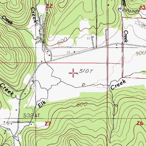 Topographic Map of Elk Prairie, OR