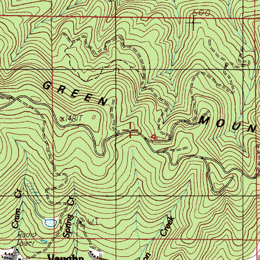 Topographic Map of Green Mountain, OR