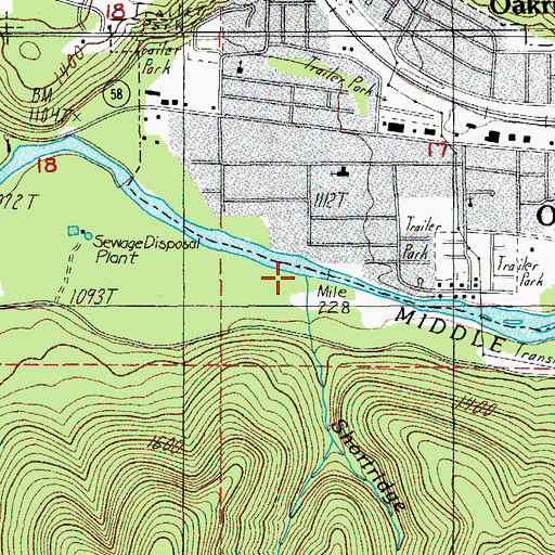 Topographic Map of Shortridge Creek, OR