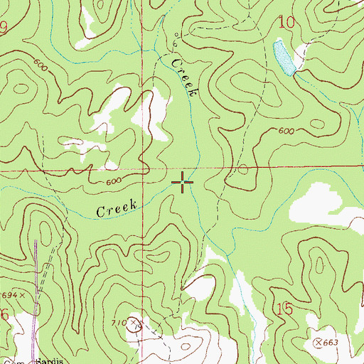 Topographic Map of Barrow Creek, AL