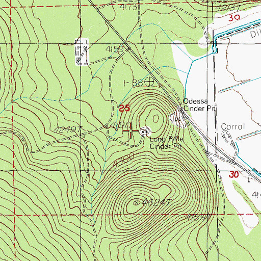 Topographic Map of Long Rifle Cinder Pit, OR