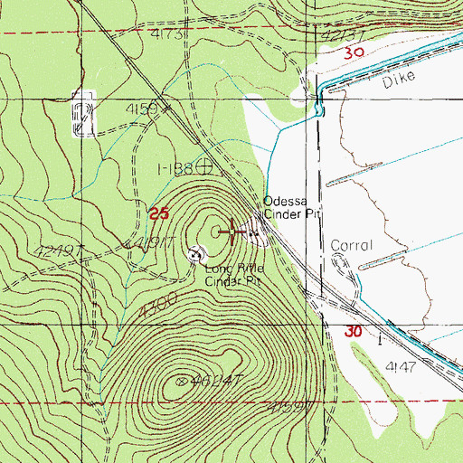 Topographic Map of Odessa Cinder Pit, OR