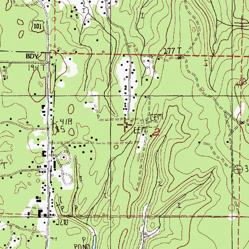 Topographic Map of Heceta Lodge Number 11 IOOF Cemetery, OR