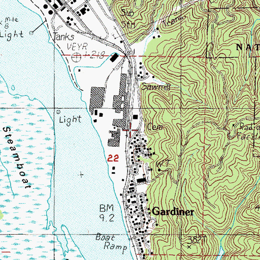 Topographic Map of Gardiner Cemetery, OR