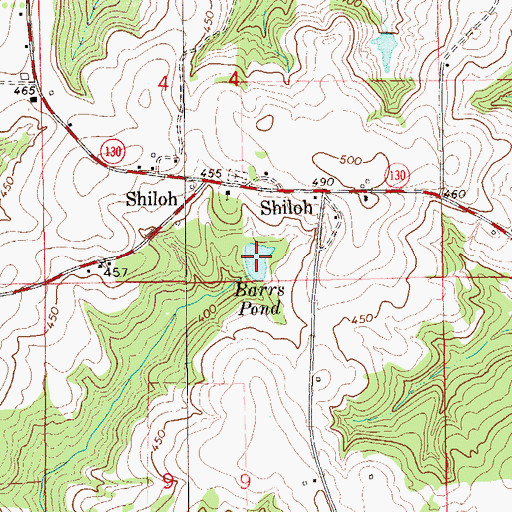 Topographic Map of Barrs Pond, AL