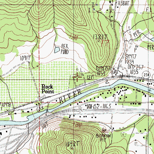 Topographic Map of Gold Hill IOOF Cemetery, OR