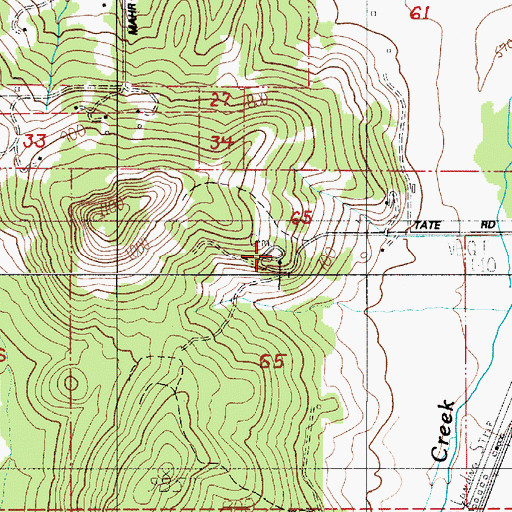 Topographic Map of Jackson Family Cemetery, OR