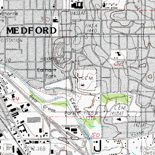 Topographic Map of Eastwood IOOF Cemetery, OR