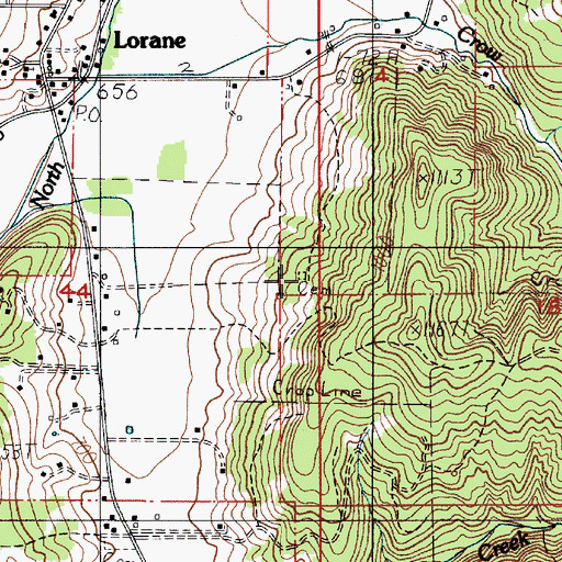 Topographic Map of Crow Family Cemetery, OR