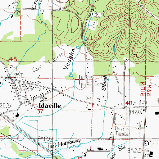 Topographic Map of Bay City IOOF Cemetery, OR