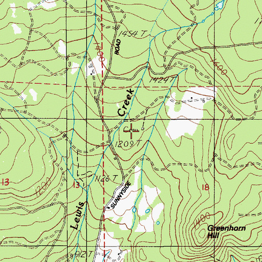 Topographic Map of Spring Family Cemetery, OR