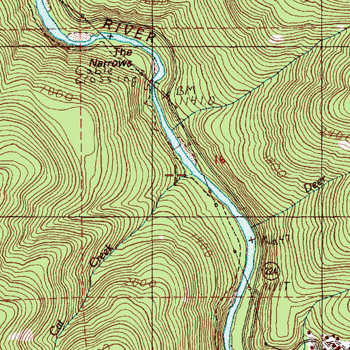 Topographic Map of Cat Creek, OR