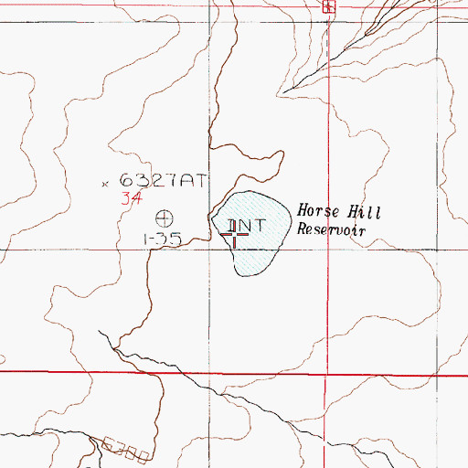 Topographic Map of Horse Hill Reservoir, OR