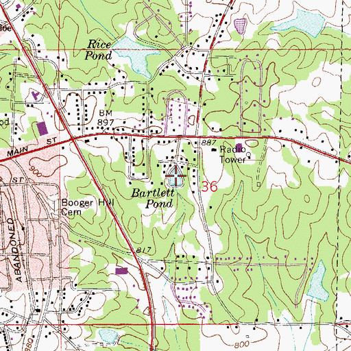 Topographic Map of Bartlett Pond, AL