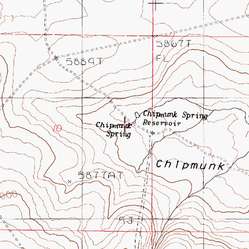 Topographic Map of Chipmunk Spring, OR