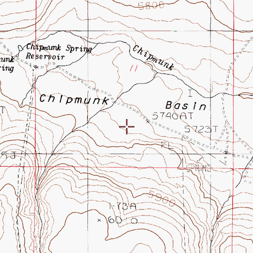 Topographic Map of Chipmunk Basin, OR