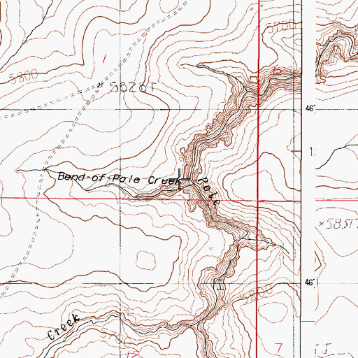 Topographic Map of Bend-of-Pole Creek, OR