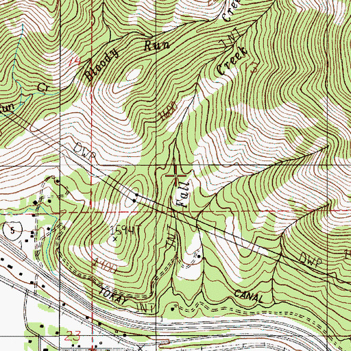 Topographic Map of Martin Spring, OR