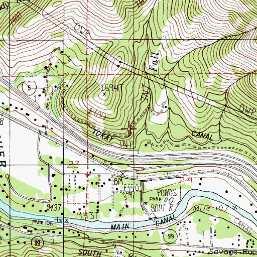 Topographic Map of Fall Creek, OR