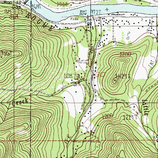 Topographic Map of Bee Creek, OR